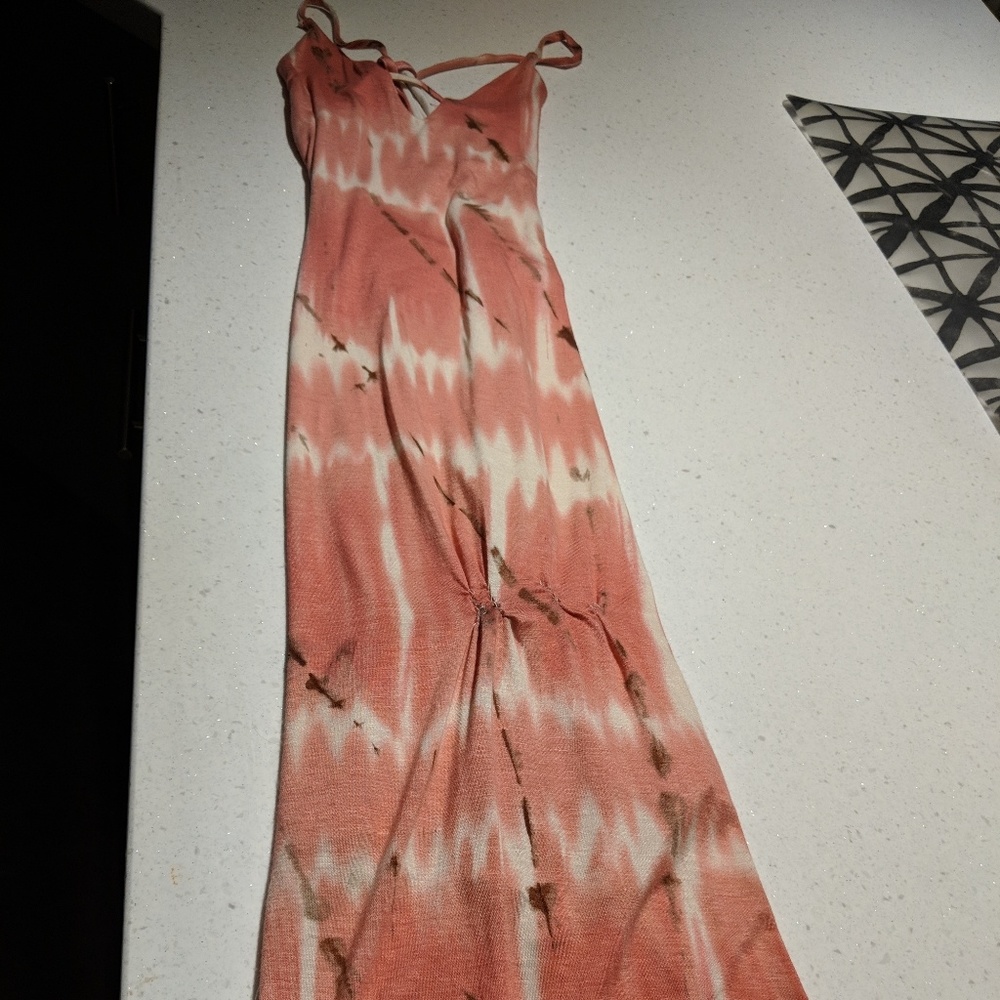 Pink tye dye summer dress